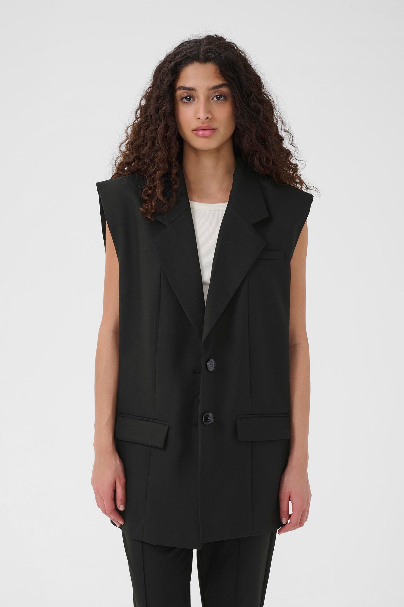 GZpaula lang blazer vest - sort
