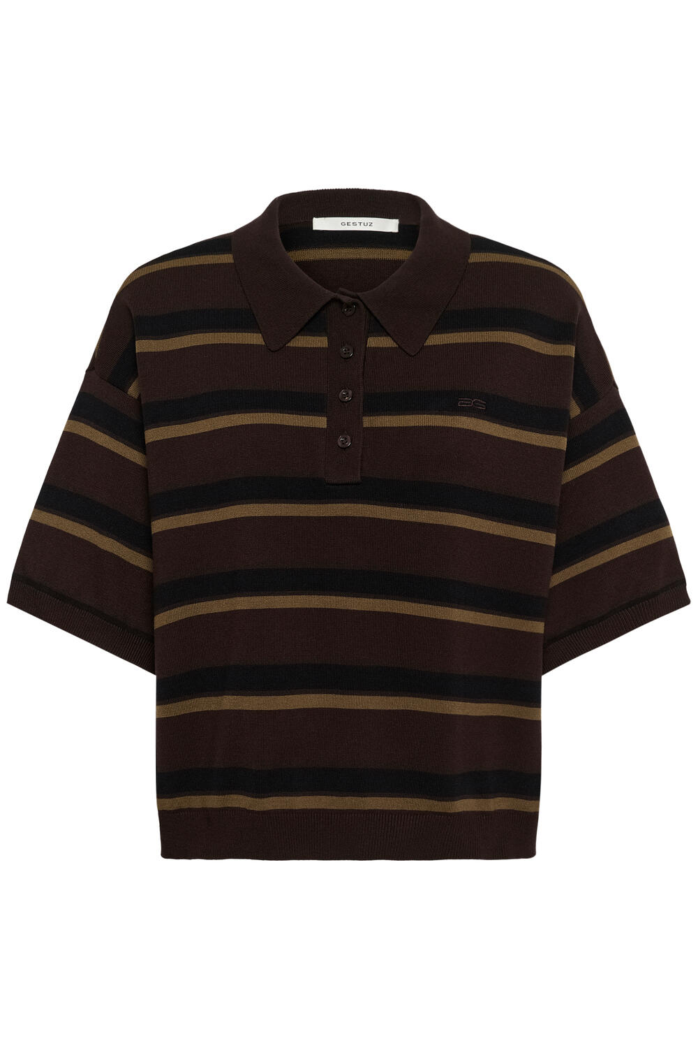 GZtaia strikket polotrøje - Molé/Black/Military Olive