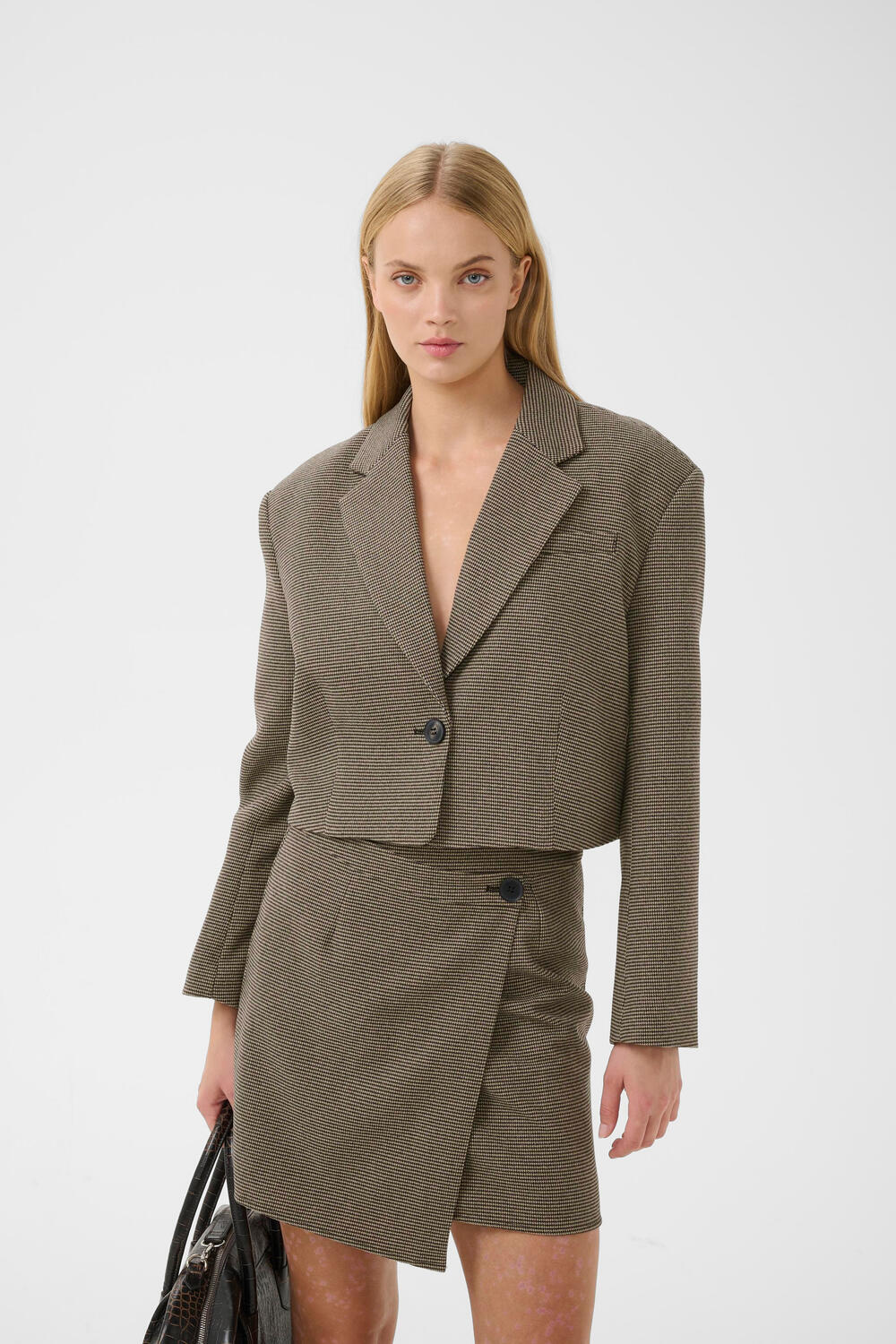 GZcasia blazer - black and white houndstooth