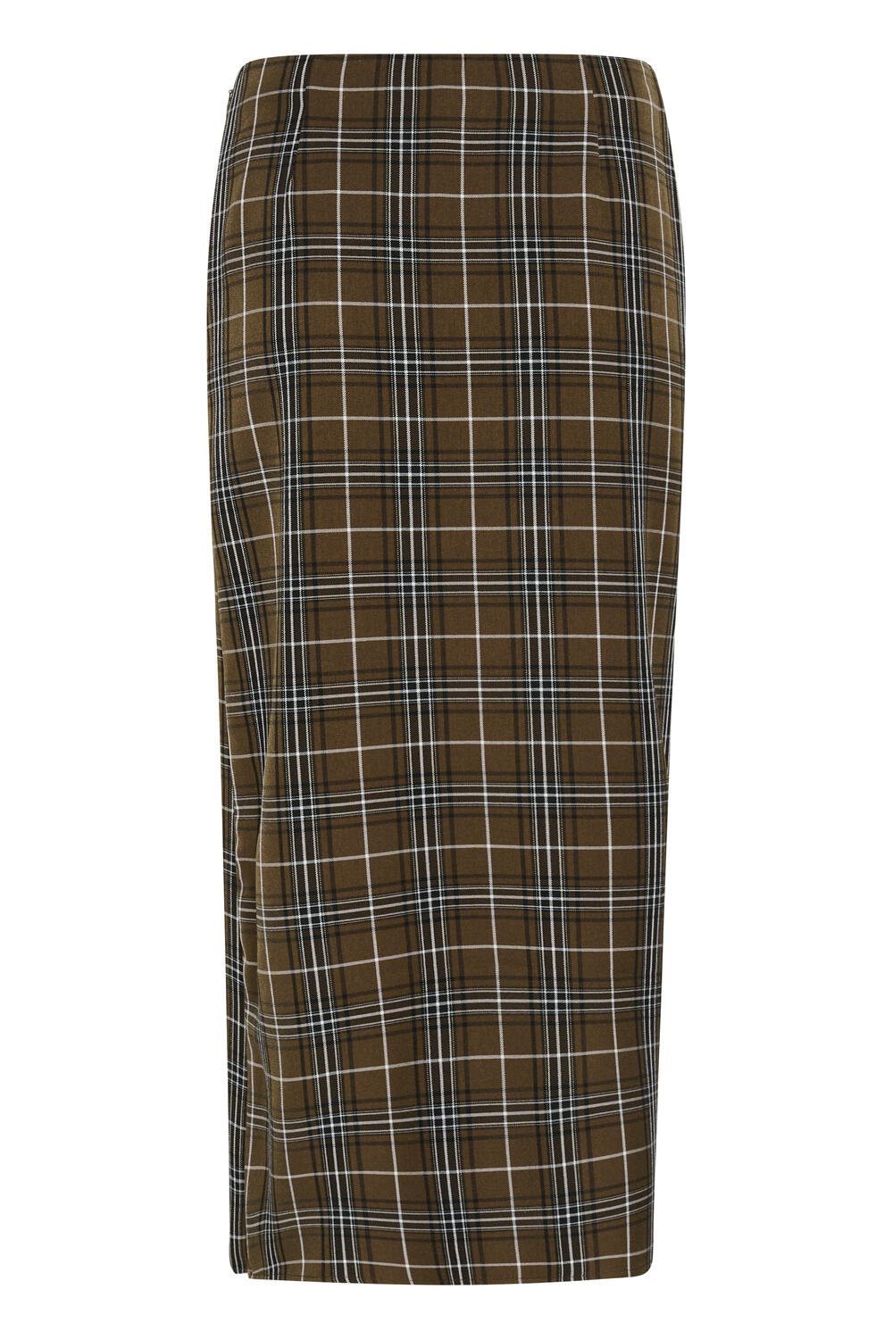 GZaleya HW midi nederdel - Green Olive Check