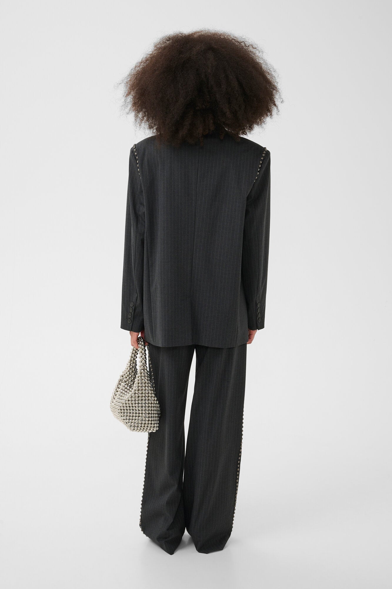 Lehela blazer – Dark Grey Pinstripe