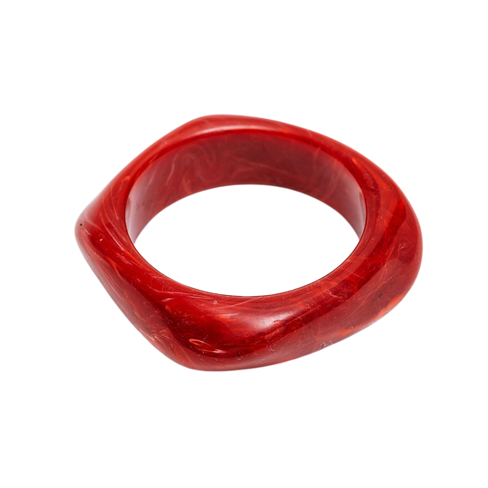 Big Square armbånd - Red Marble