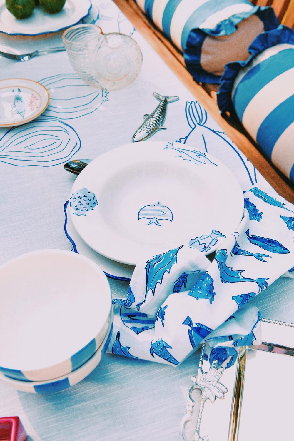 More Fish In The Sea Pasta tallerken - blå