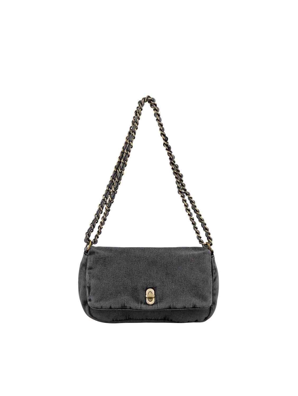 Washed Denima Hollis skuldertaske - Stonewash Grey