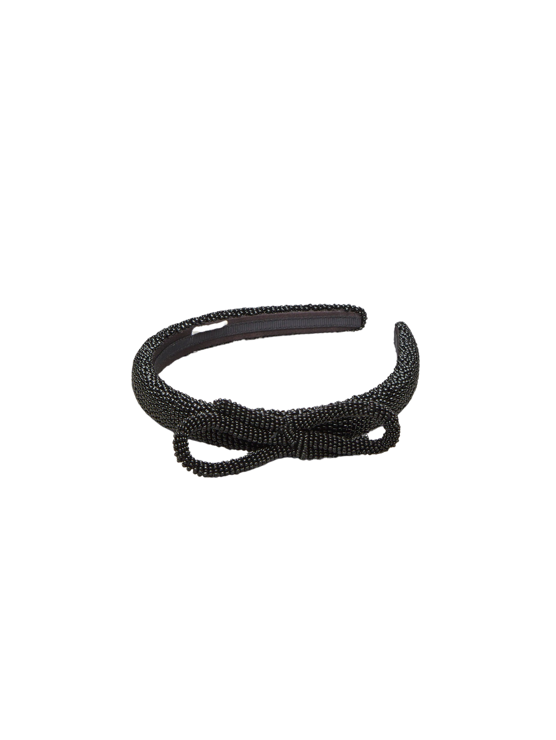Bow Slim Beaded hårbøjle - sort