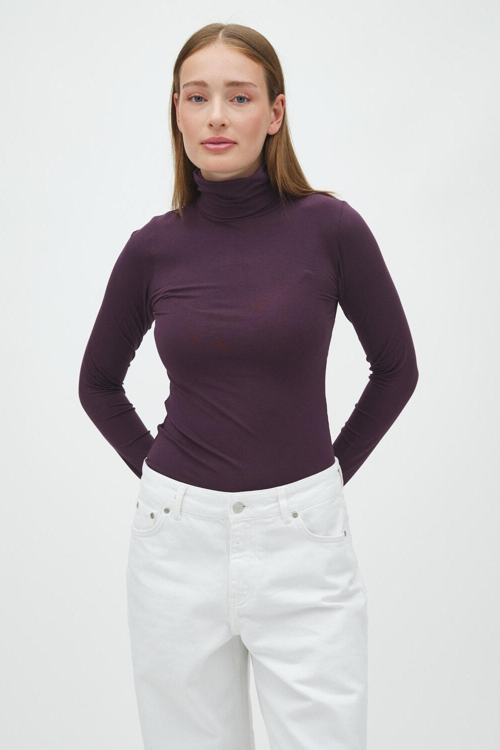 Ina basic bluse - Deep Purple