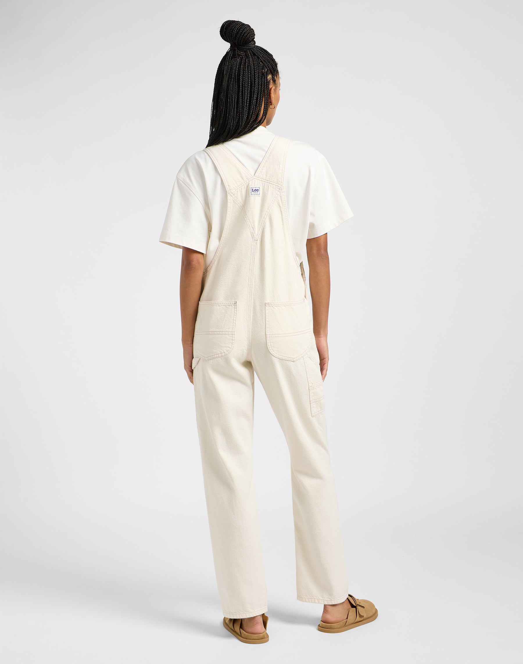 Straight Bib buksedragt - Ecru