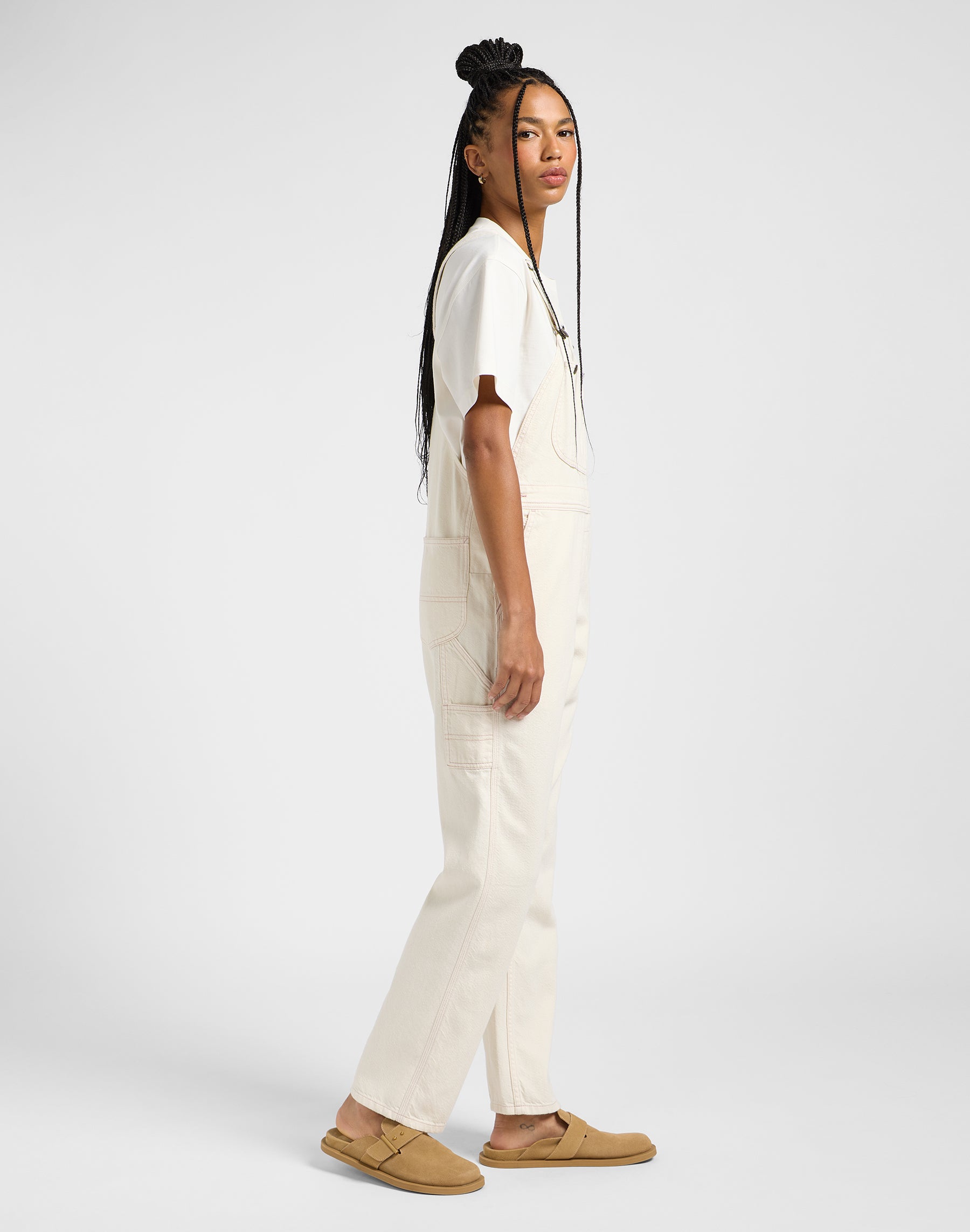 Straight Bib buksedragt - Ecru