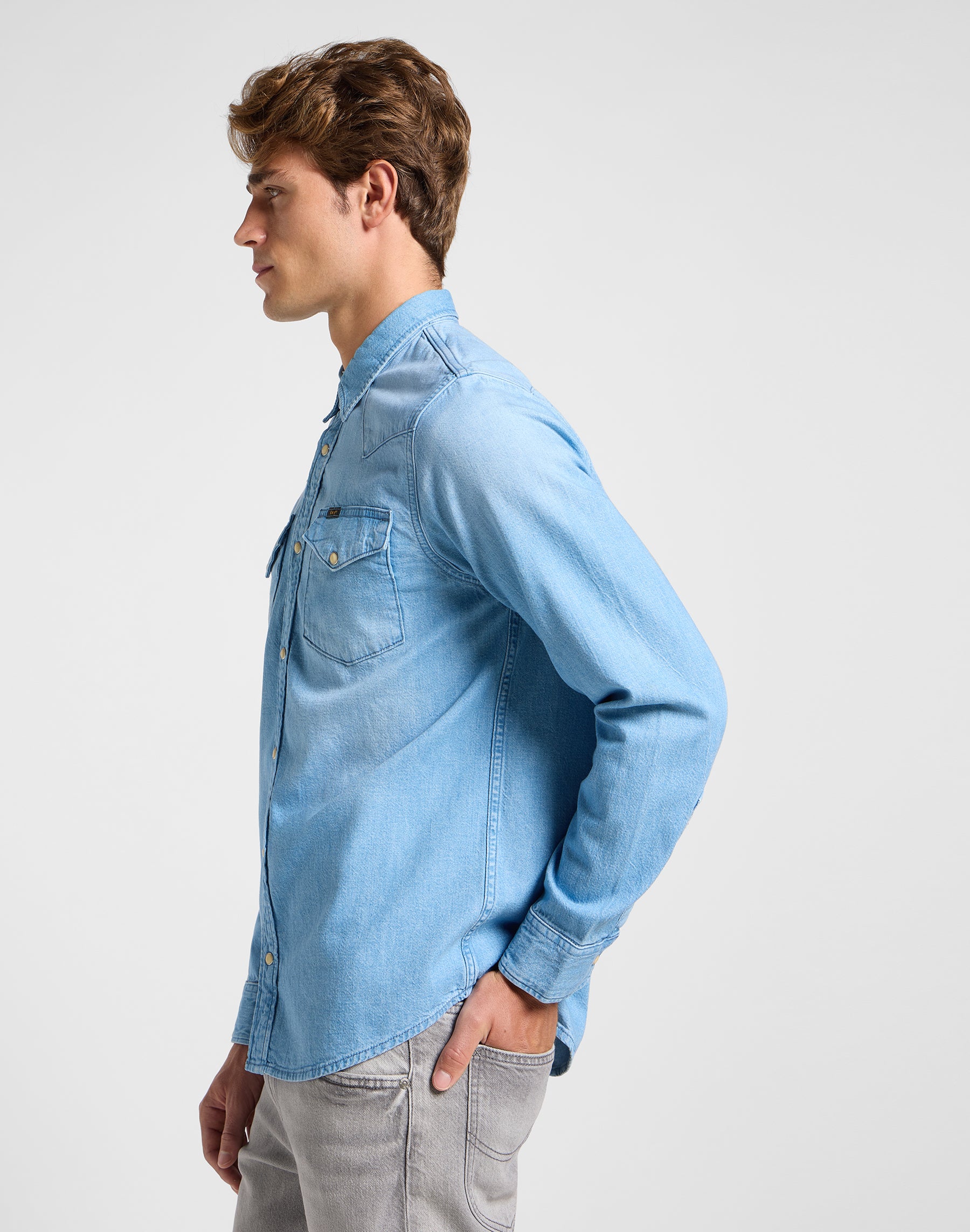 Regular Western denimskjorte - Starlight Wash