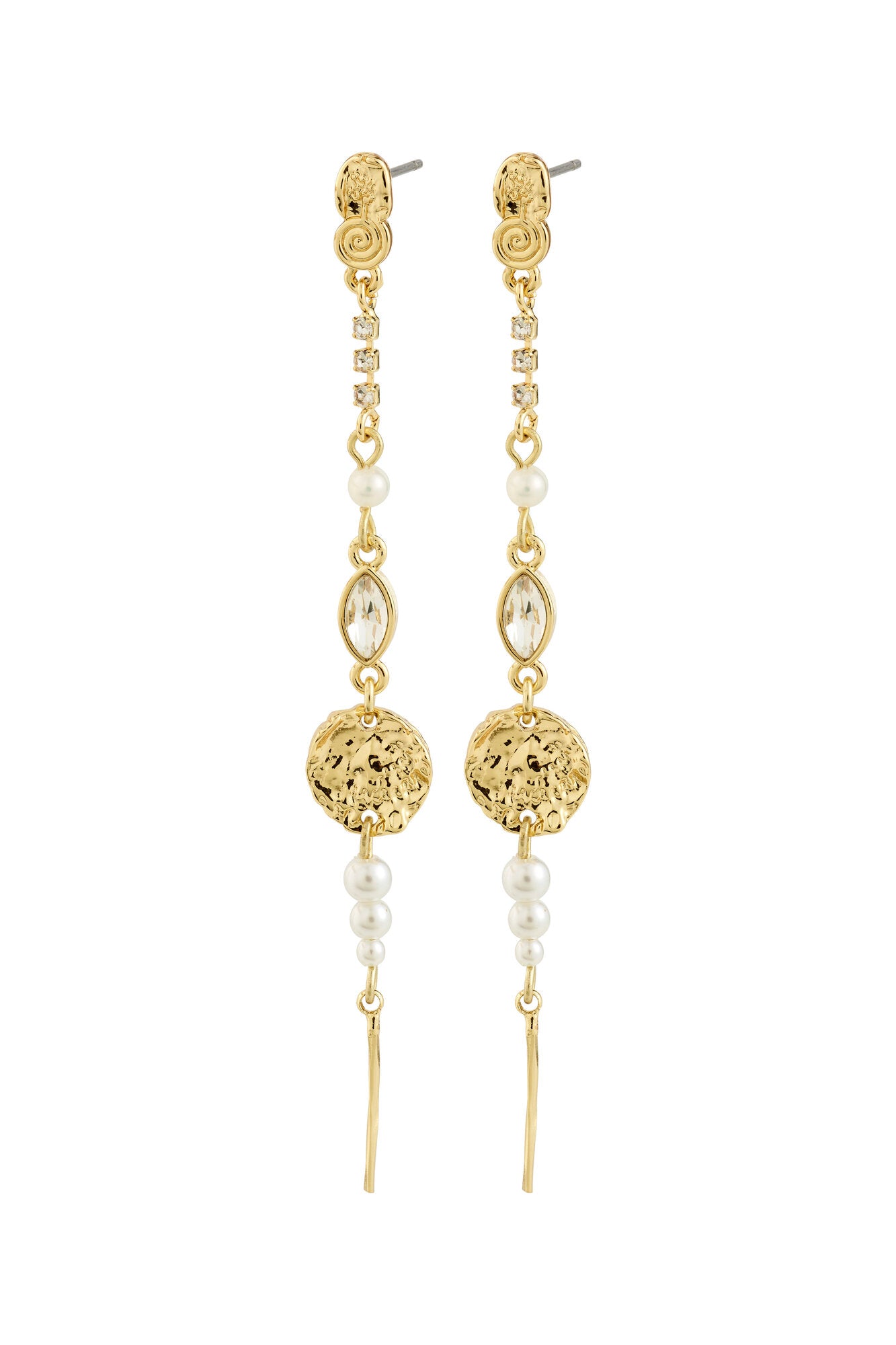 Fire hængeøreringe - forgyldt