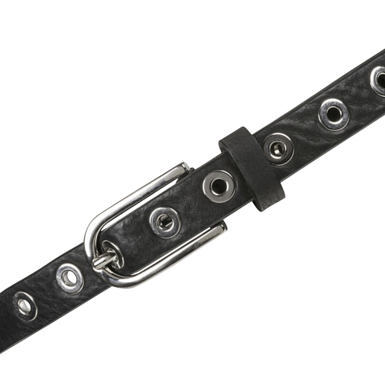 Narrow læderbælte - Silver