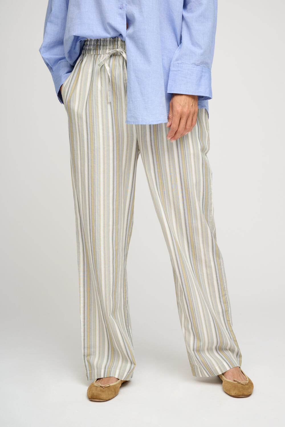 Moon Stripe bukser - Olive Gray Stripe