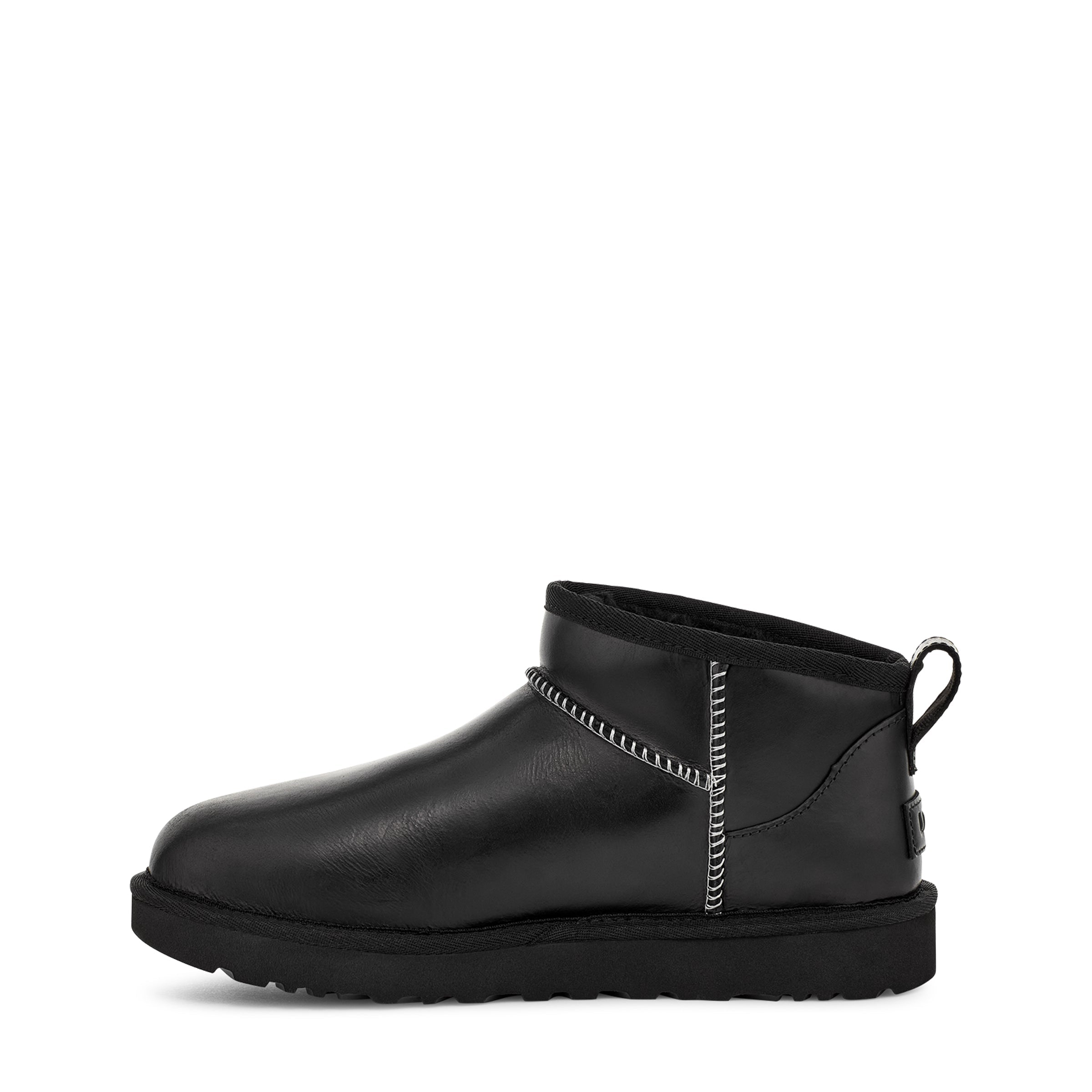 W Classic Ultra Mini læder bamsestøvle - sort