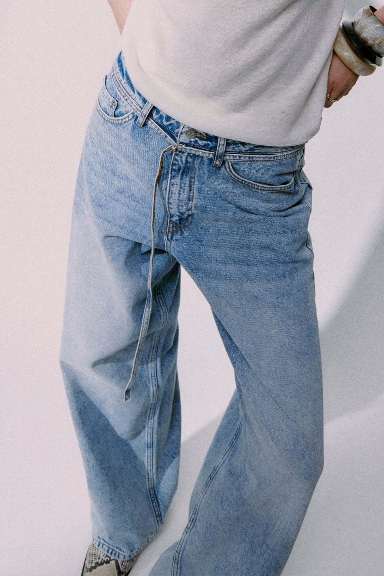 Elijah Blue Soft Denim wide leg jeans - Light Blue