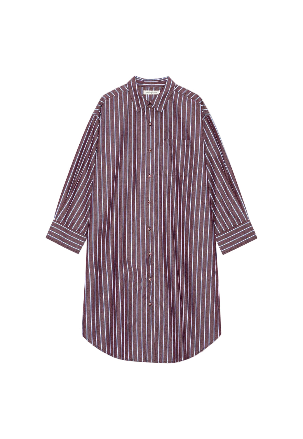 Haven Stripe skjortekjole - burgundy