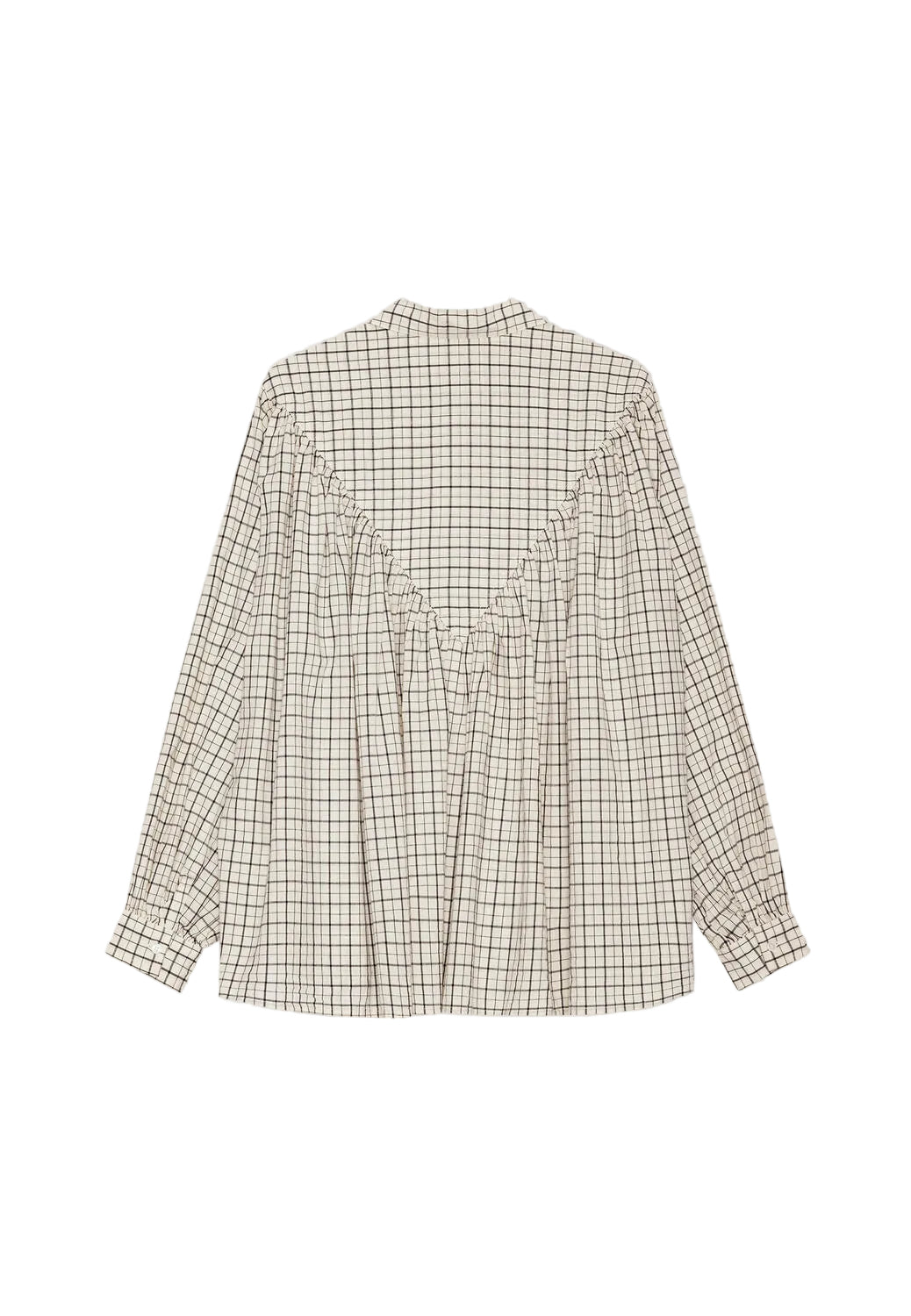 Glow Check skjortebluse - ecru/moonless night