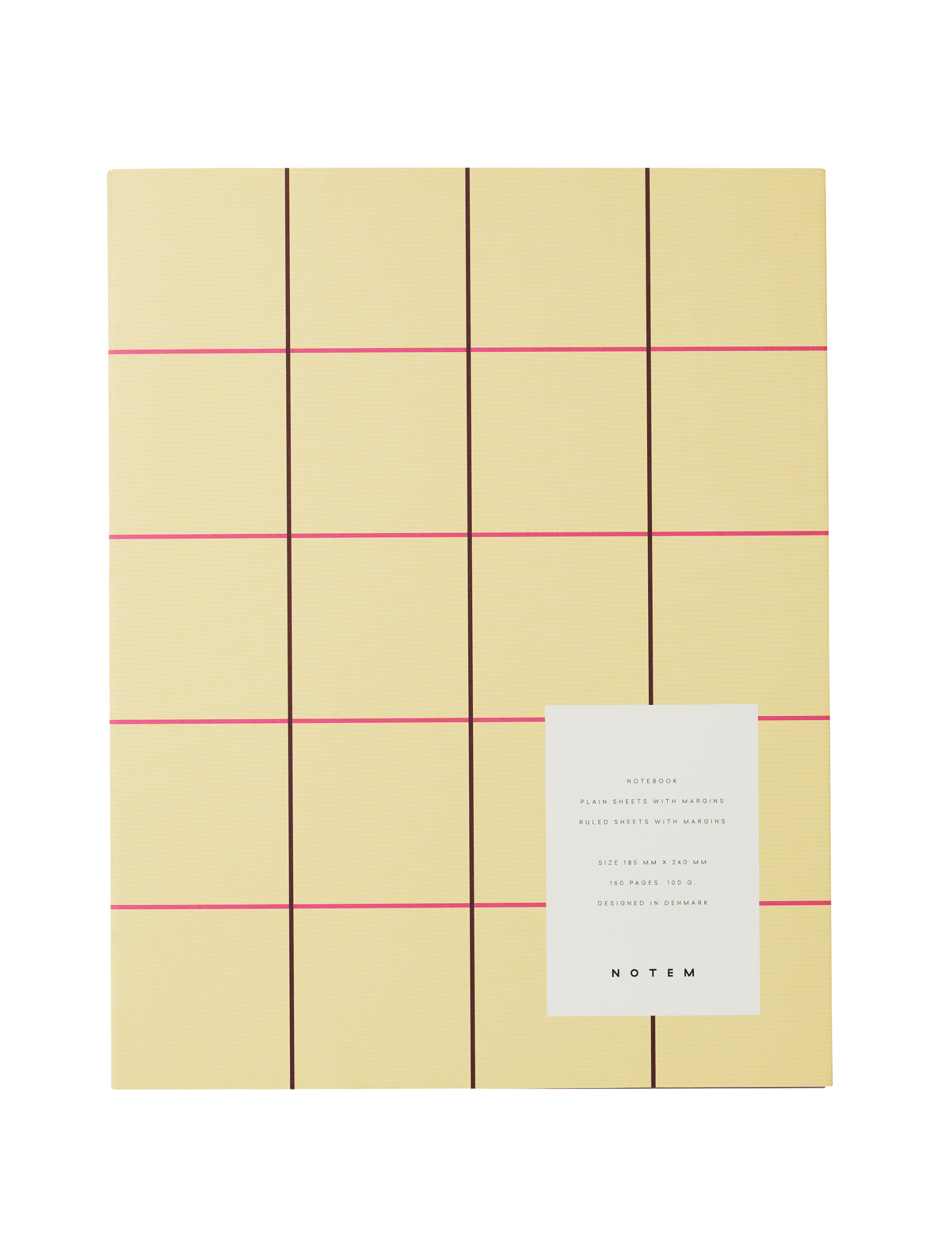 UMA Flat Lay notesbog, large - Yellow check