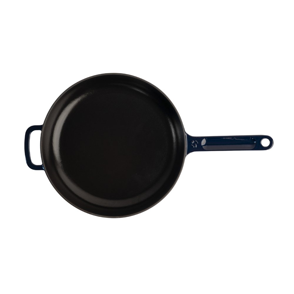 Støbejernspande, Ø28 cm - blå