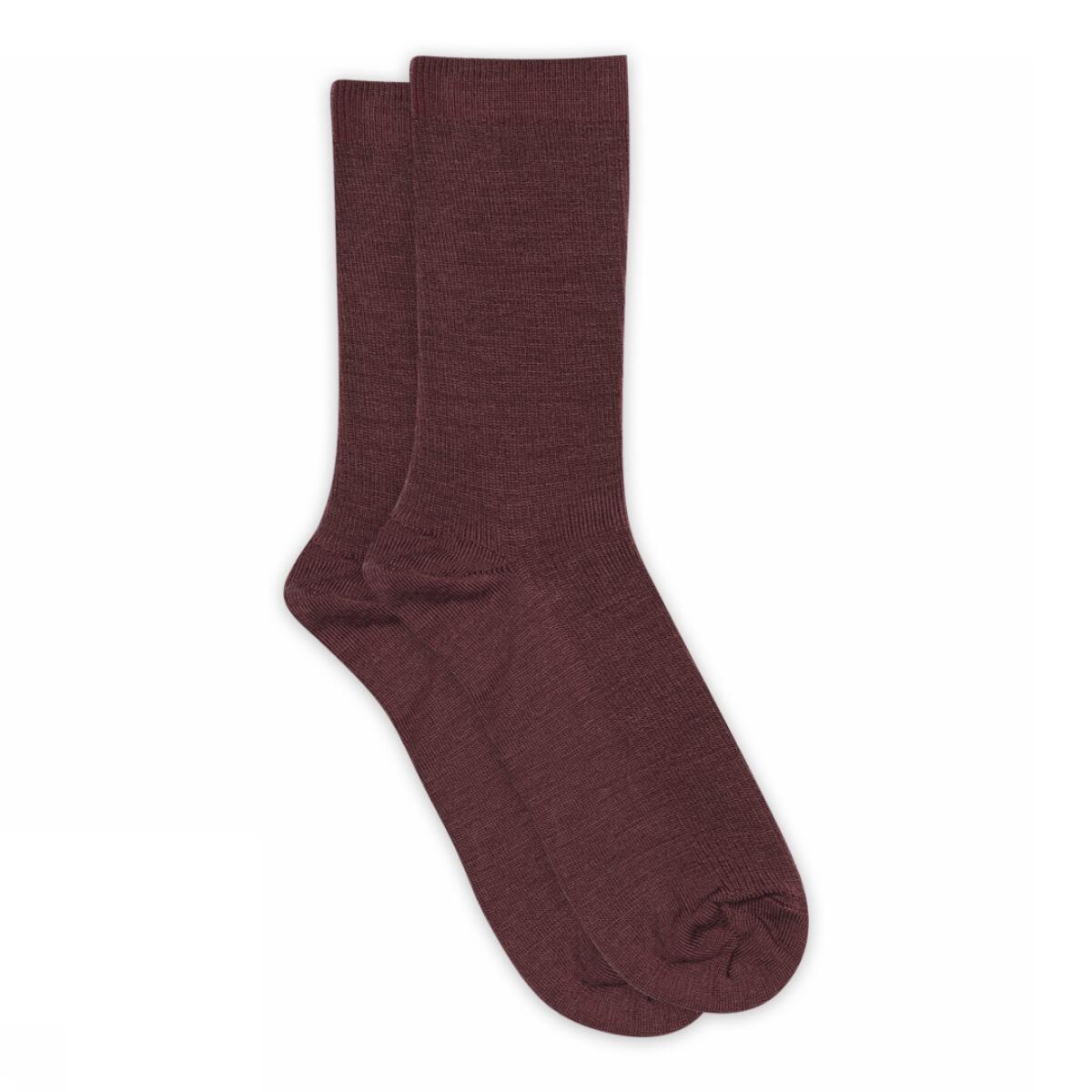 Fine Wool Rib strømper - Grape Skin