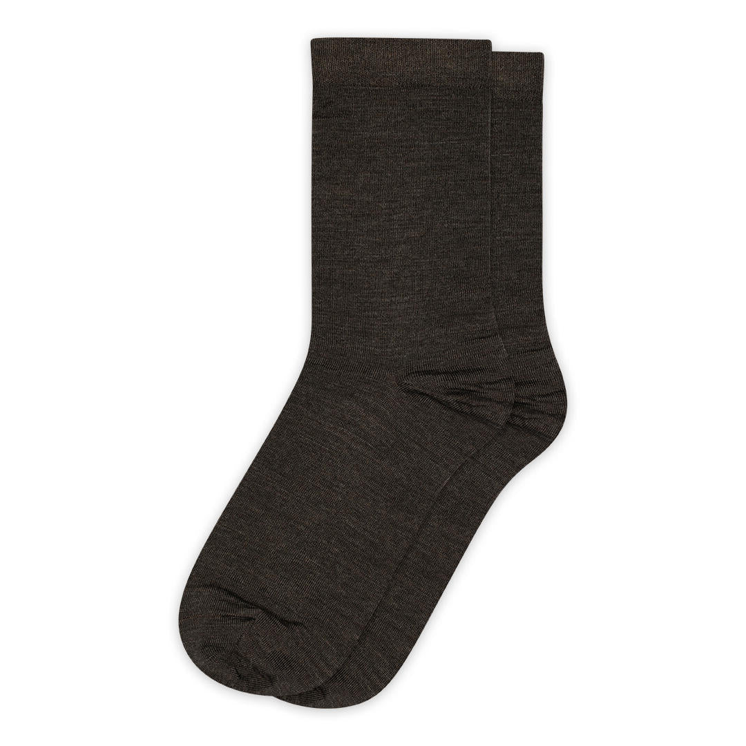 Fine Wool strømper - mørkebrun