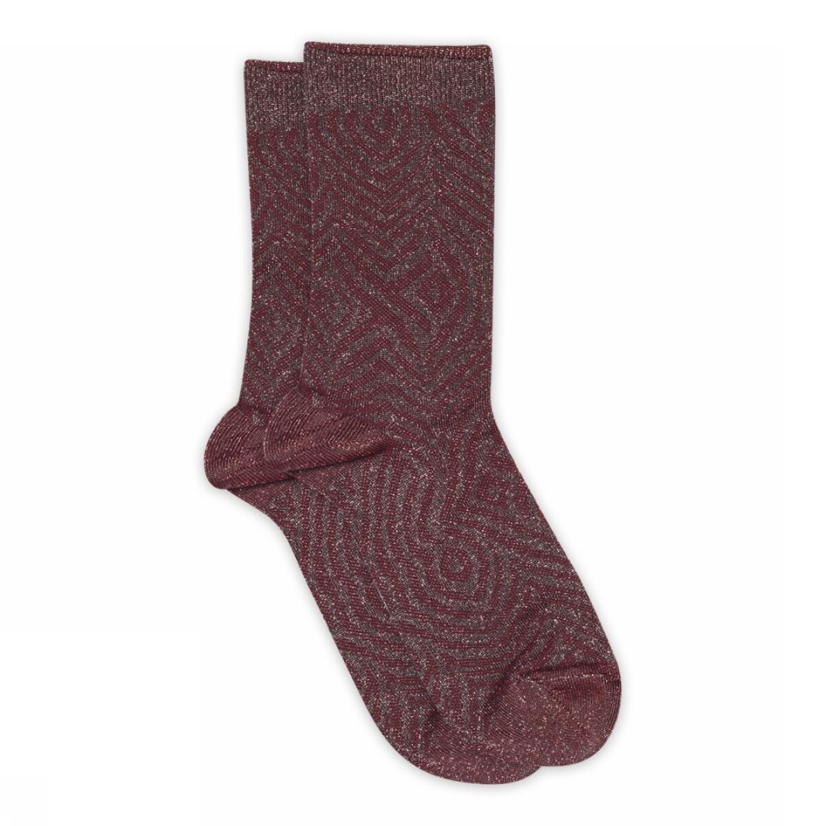 Luisa glimmerstrømper - Wine Red