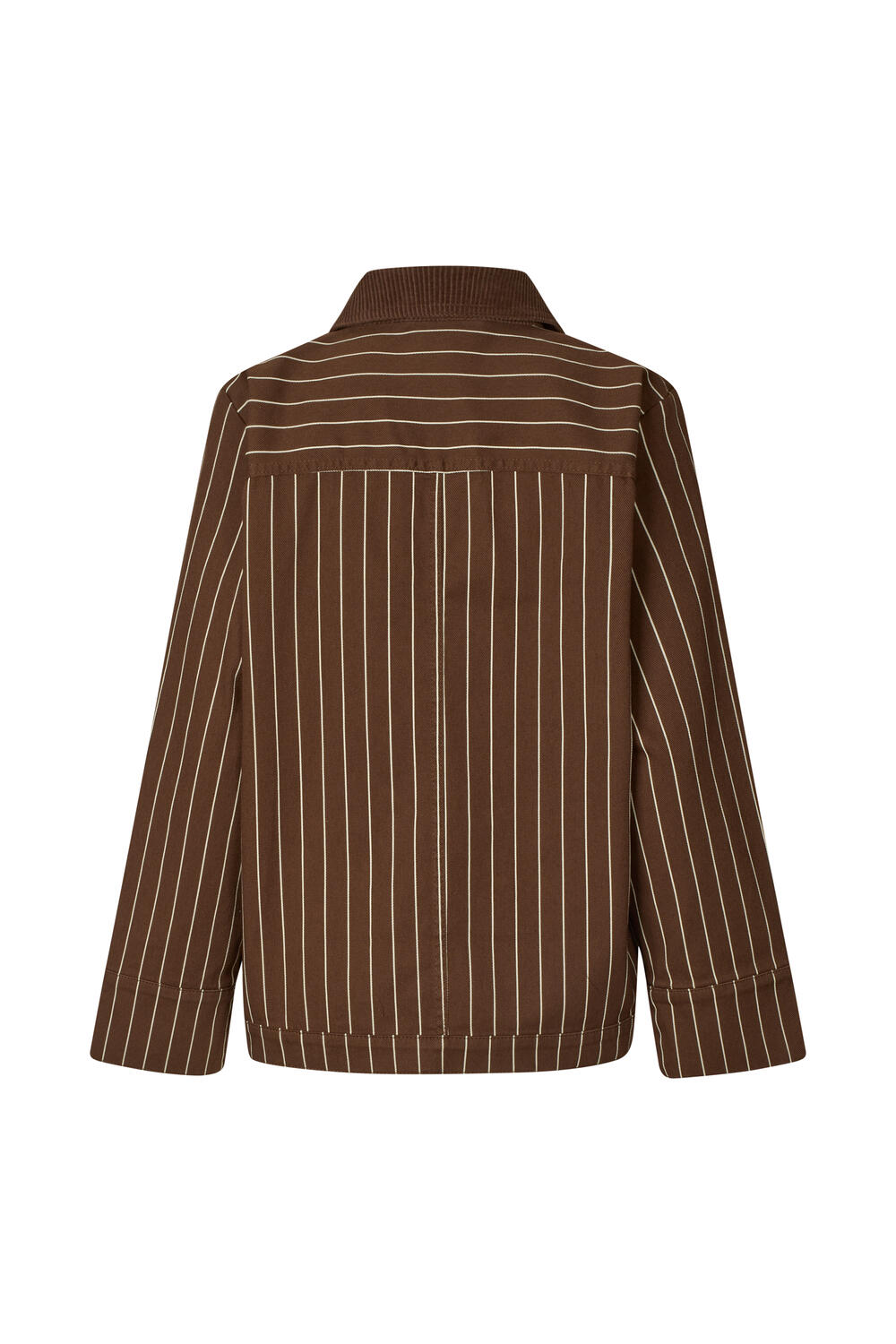 Benilda denimjakke - Creme Brown Pinstripe