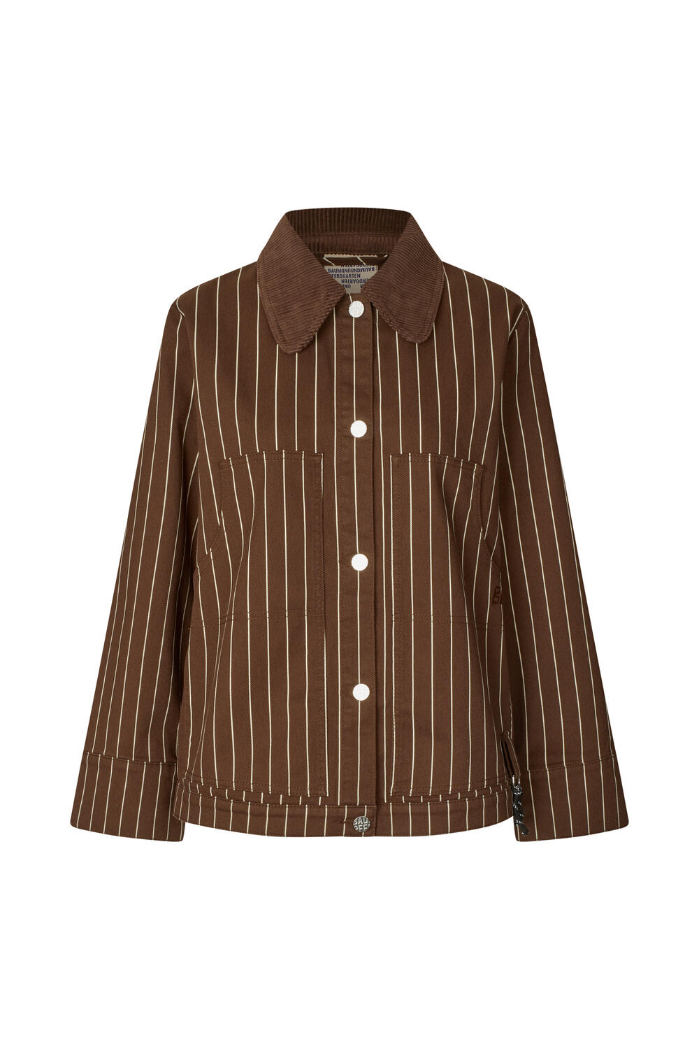 Benilda denimjakke - Creme Brown Pinstripe