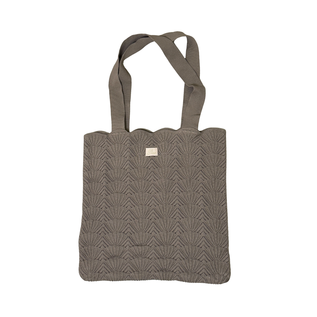 Shelly strikket taske - Taupe