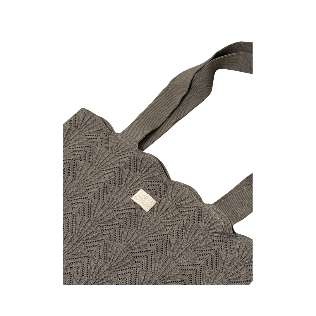 Shelly strikket taske - Taupe