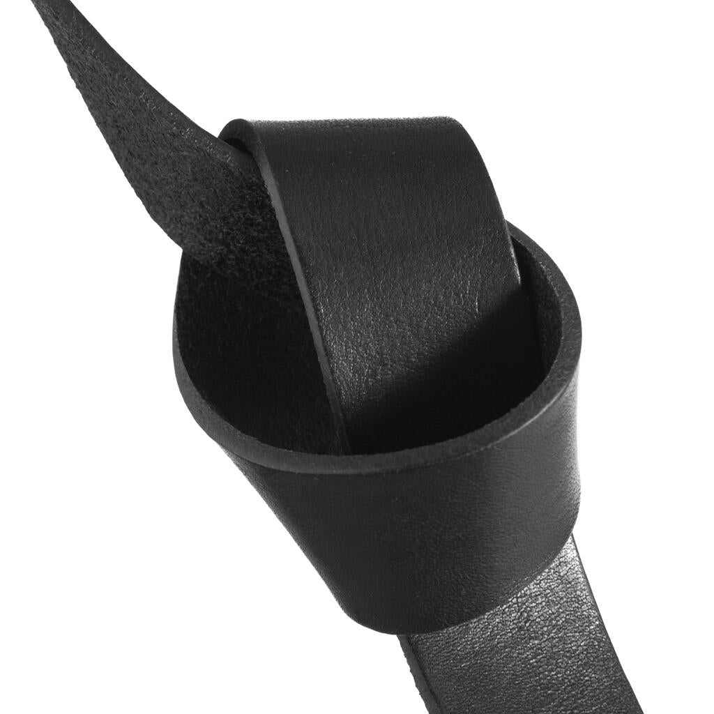 Jeans læderbælte - Black/Brass