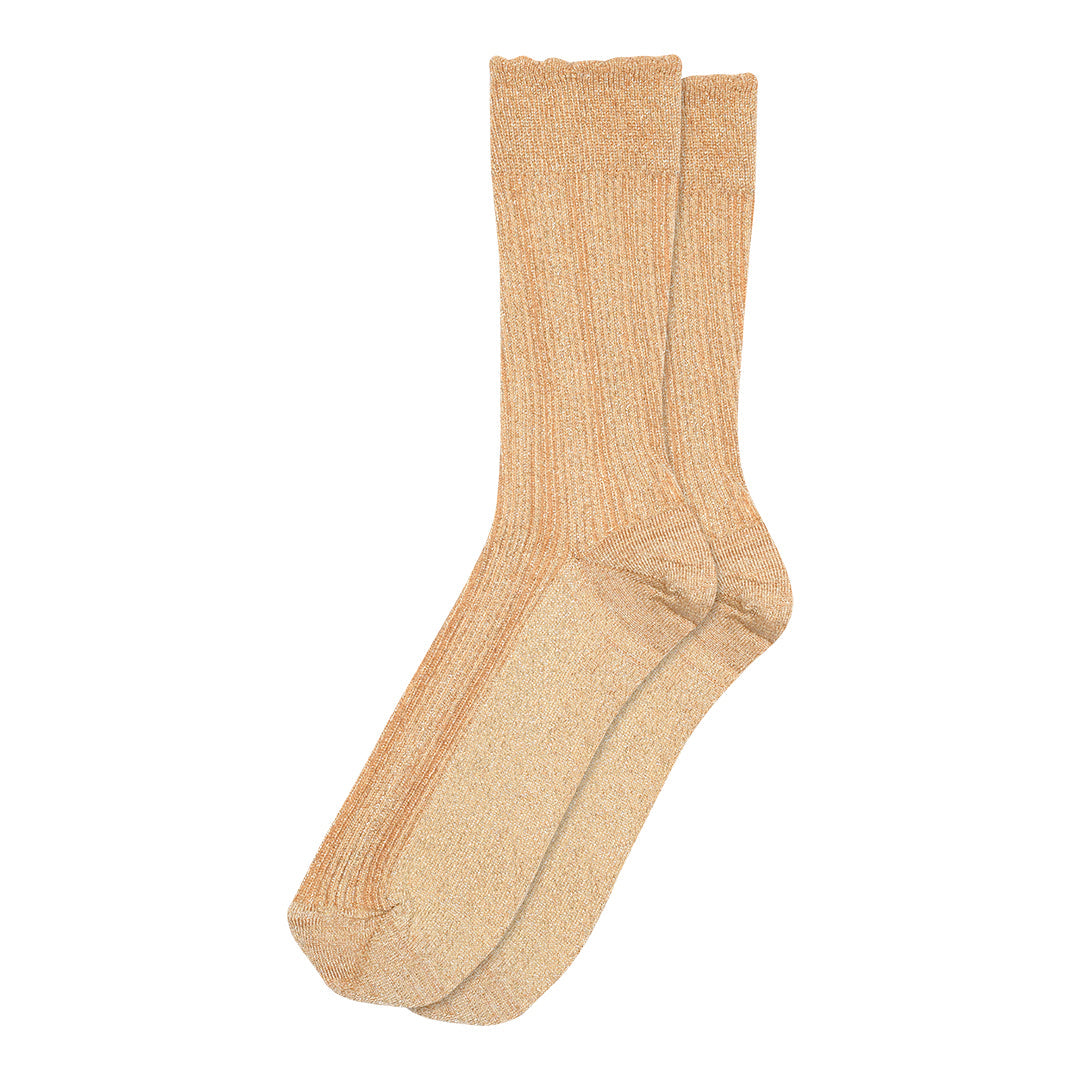 Julia glimmerstrømper  - Golden Tan
