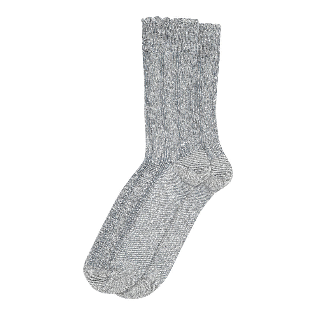 Julia glimmerstrømper  - Stone Blue