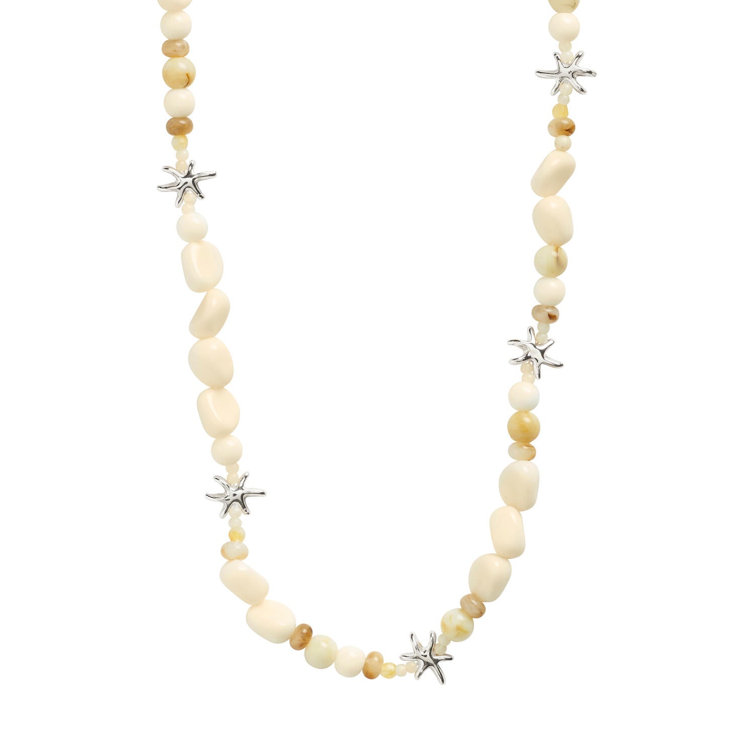 Prism perlehalskæde - hvid/sølvbelagt