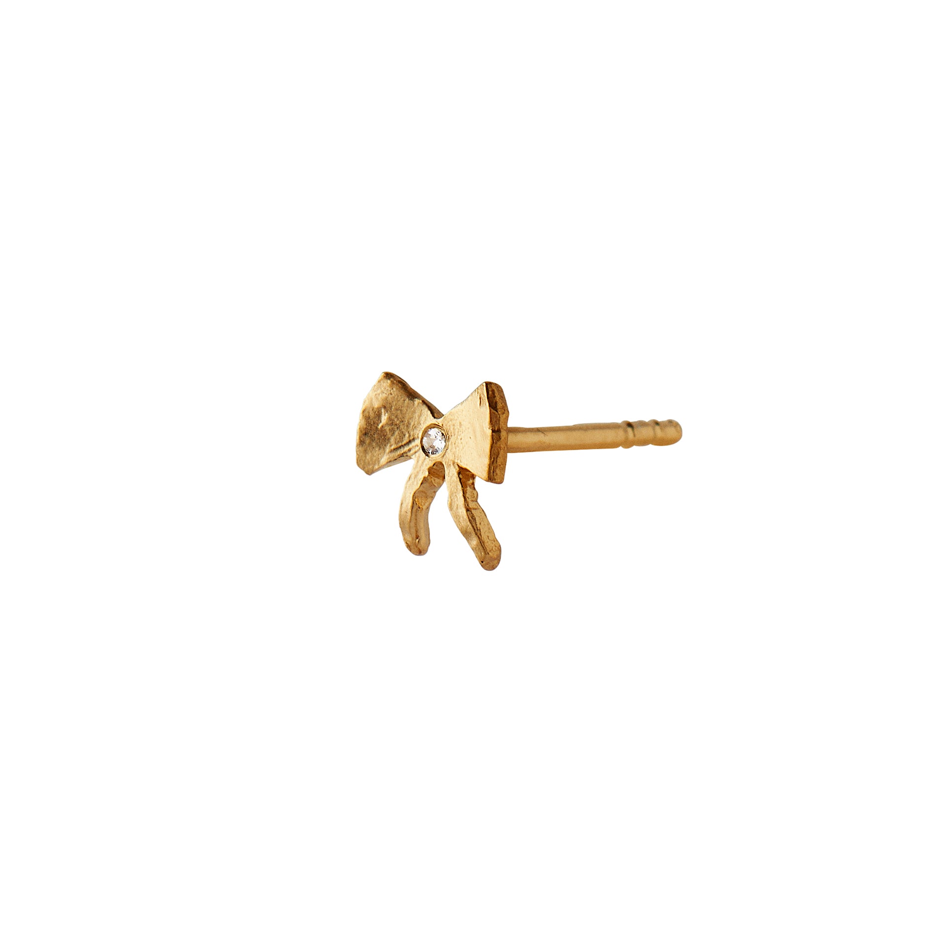 Petit Bow ørering - forgyldt