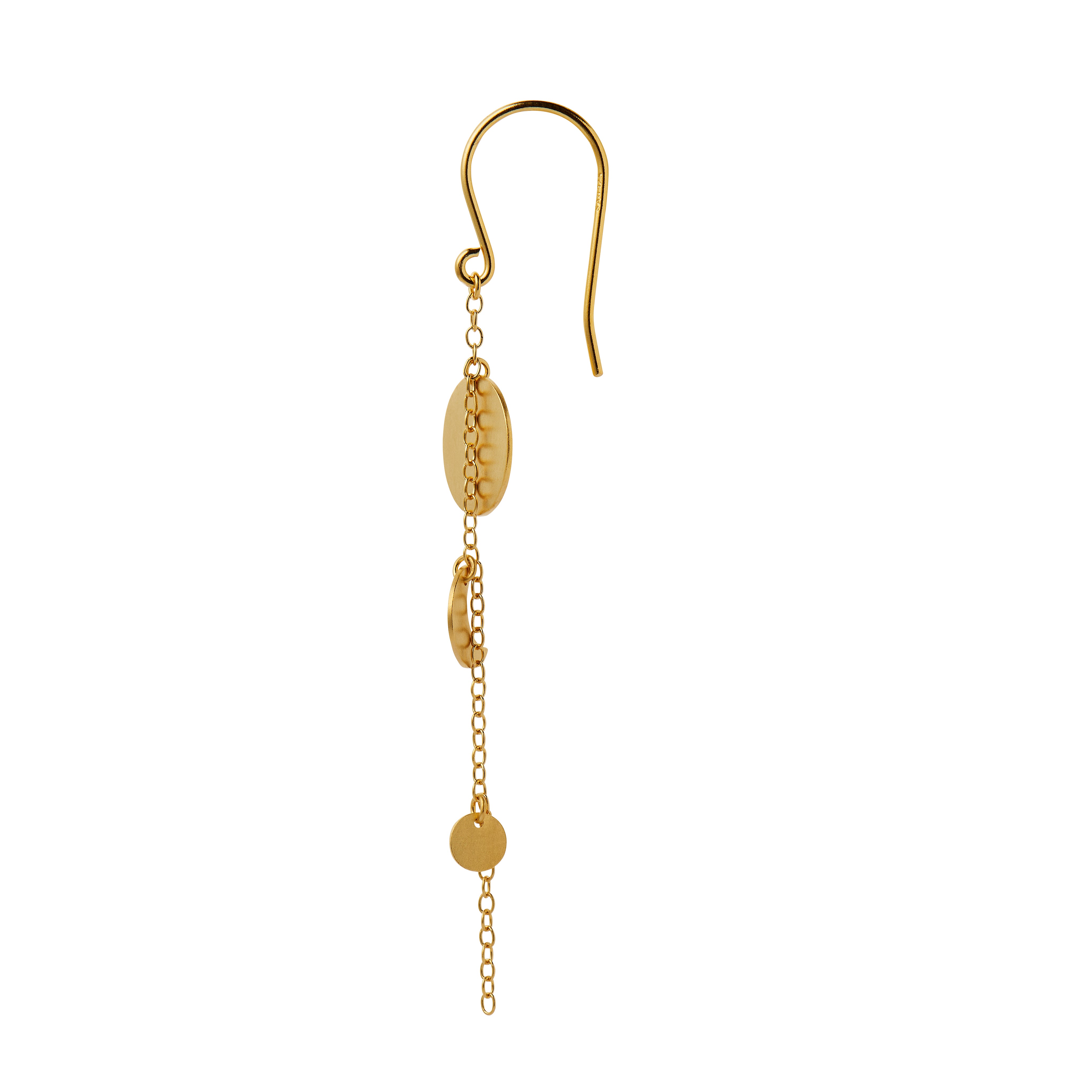 Sun & Moon with Chain ørering - forgyldt