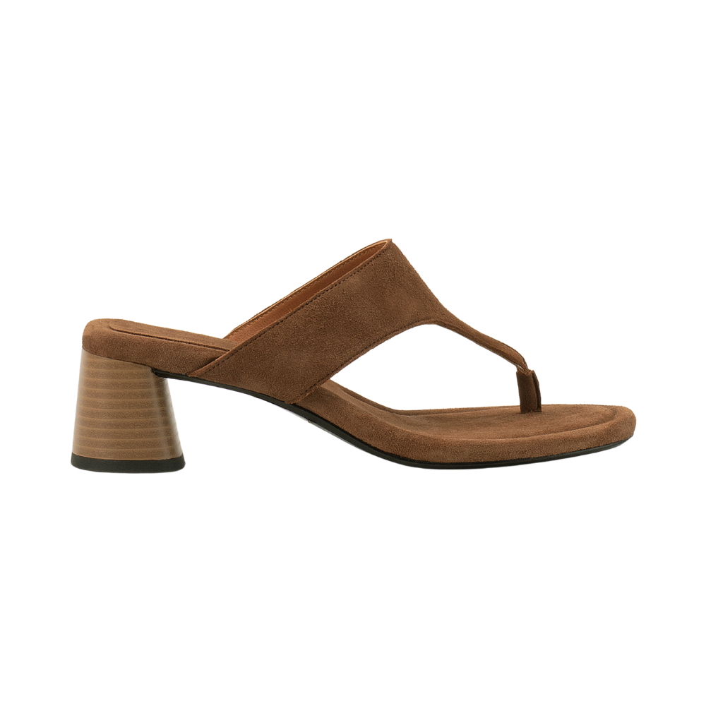 Evie sandal med høj hæl - Cocoa Brown Suede