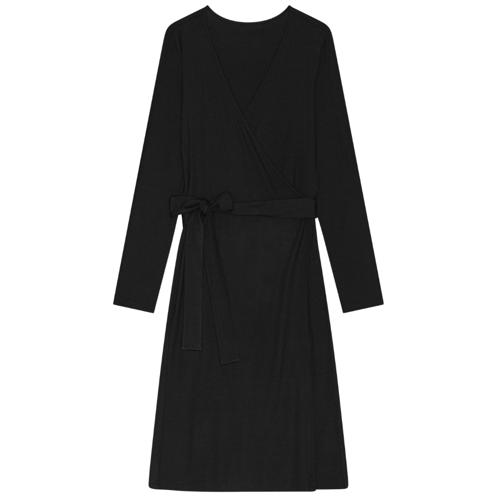 Celessa slå-om-kjole – Black