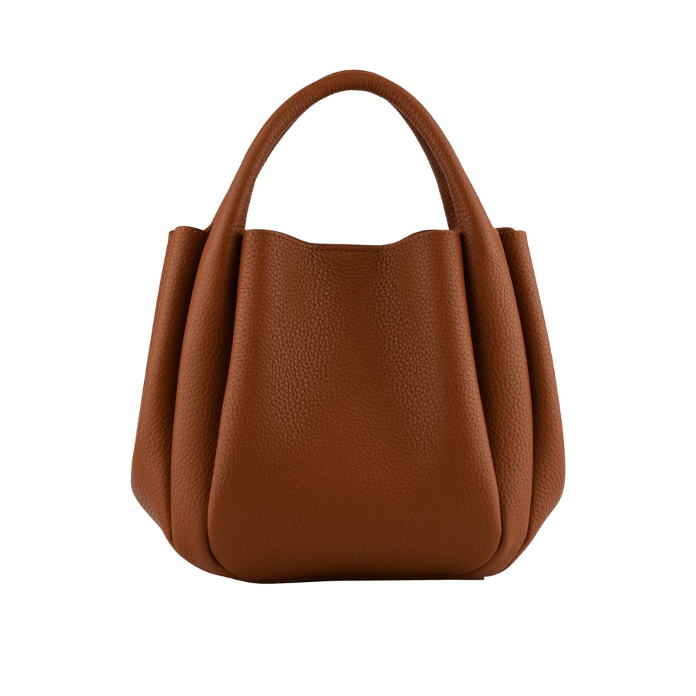 Citrouille lædertaske, mellem – Camel
