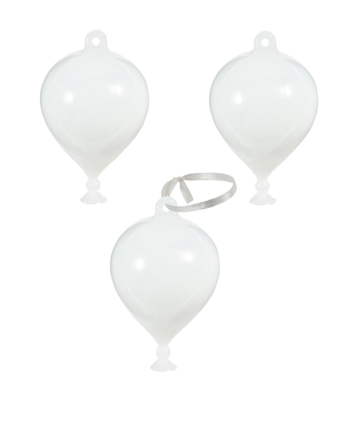 Balloon juleophæng, 3 stk. - Hvid