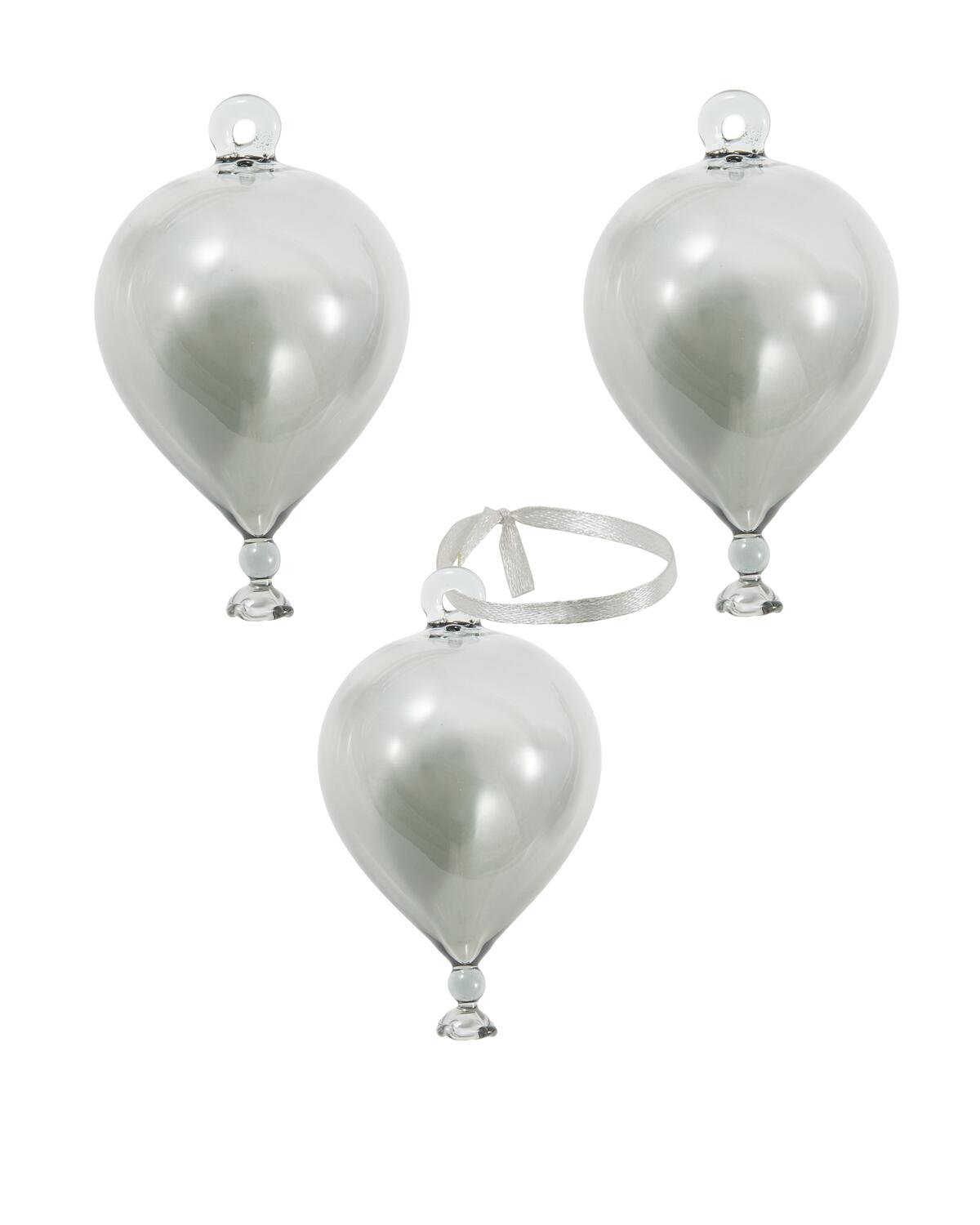 Balloon juleophæng, 3 stk. - grå