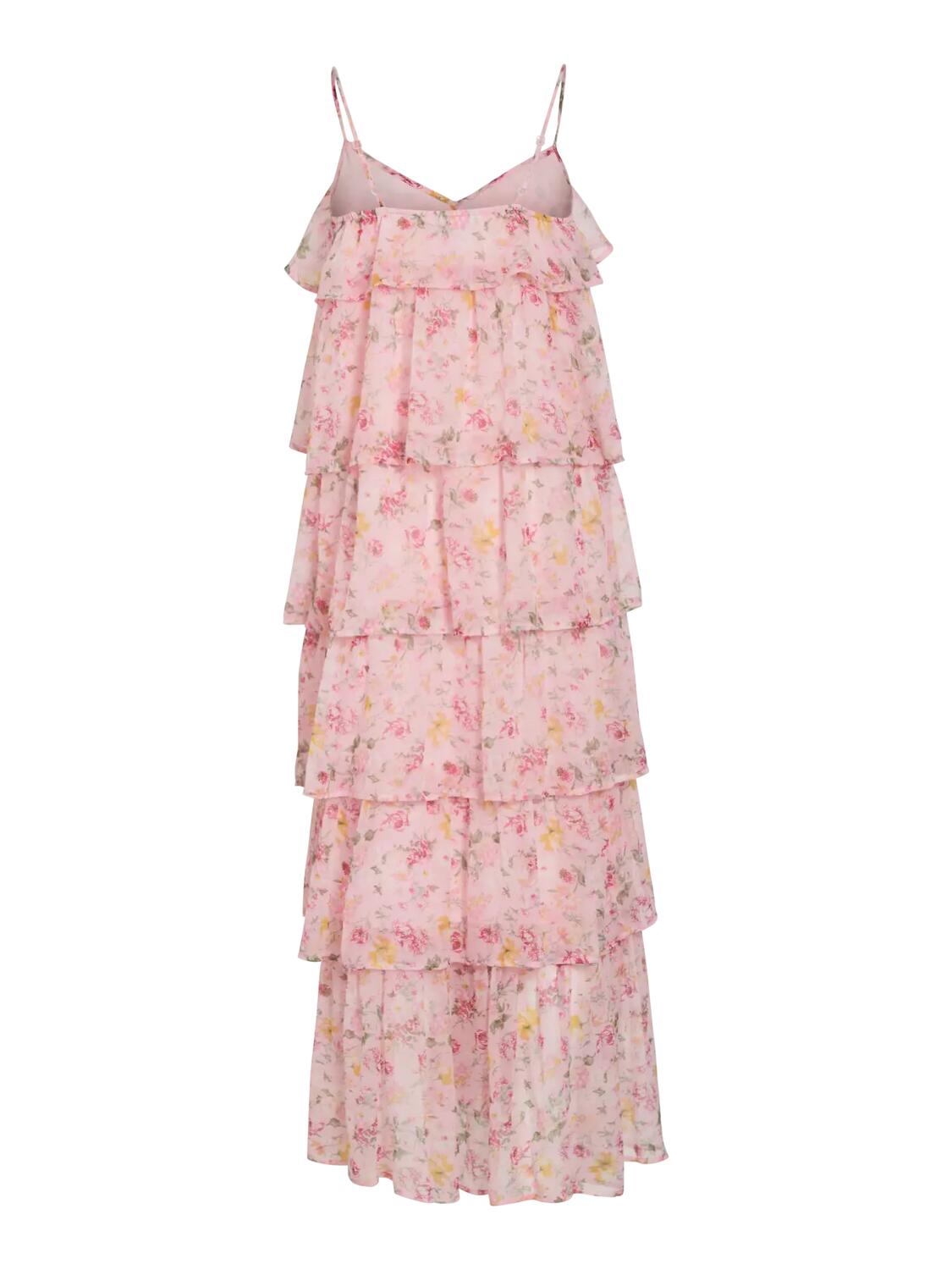 Viharley Ruffle lang kjole - Sea Pink