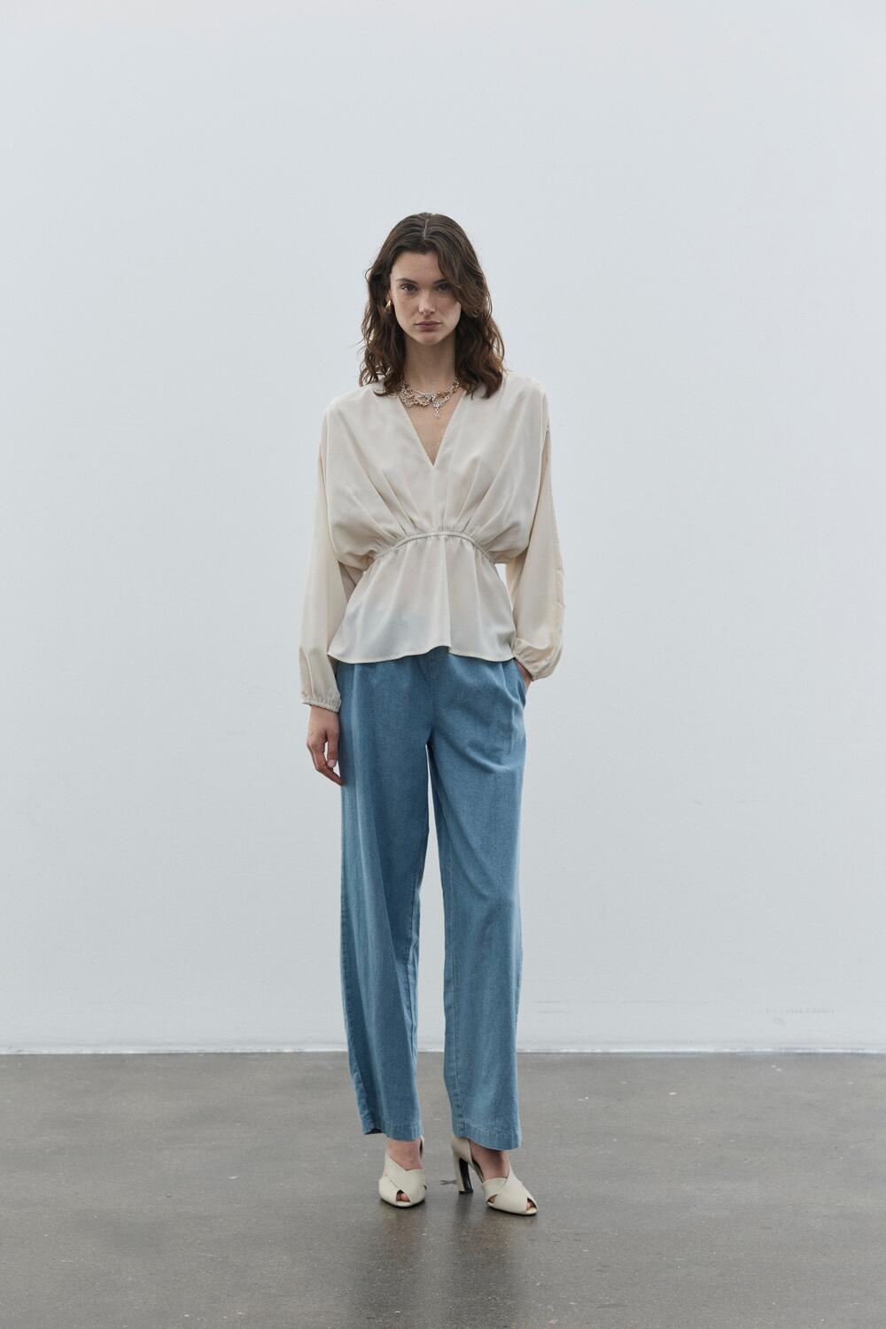 Viconga String bukser - Light Blue Denim