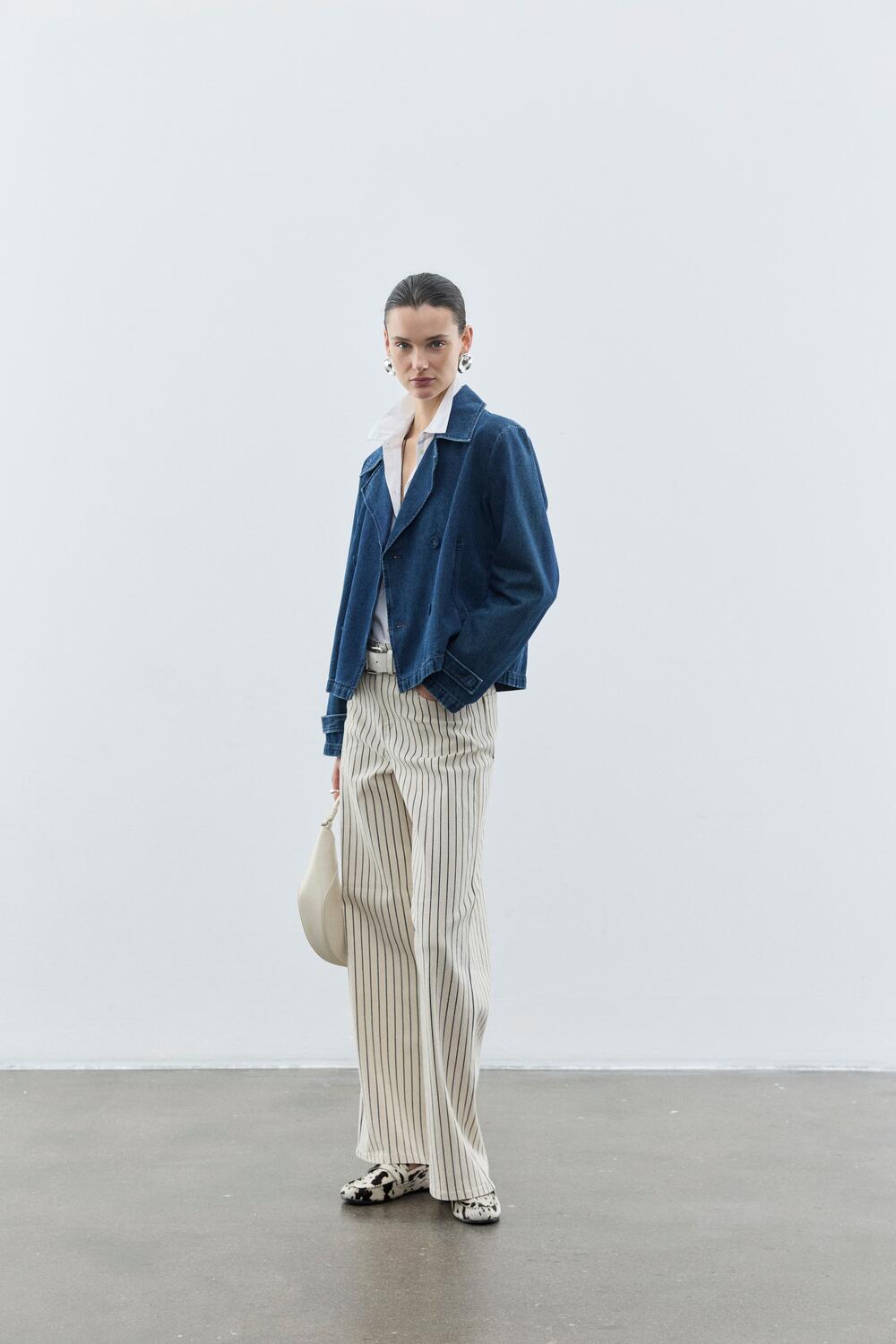 Vichia Striped jeans - Birch