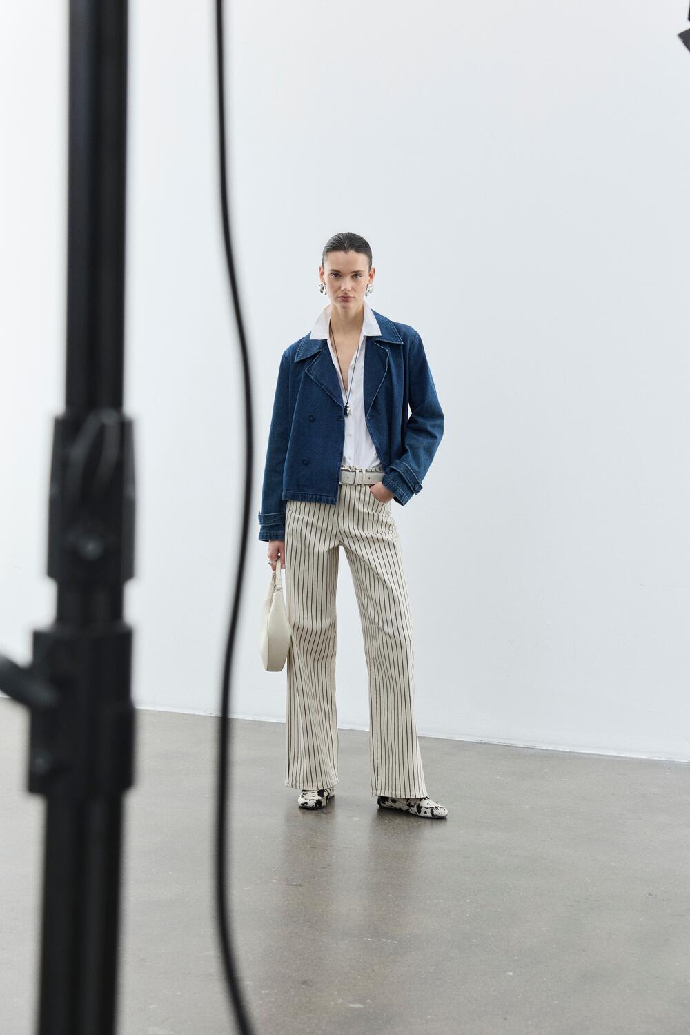 Vichia Striped jeans - Birch