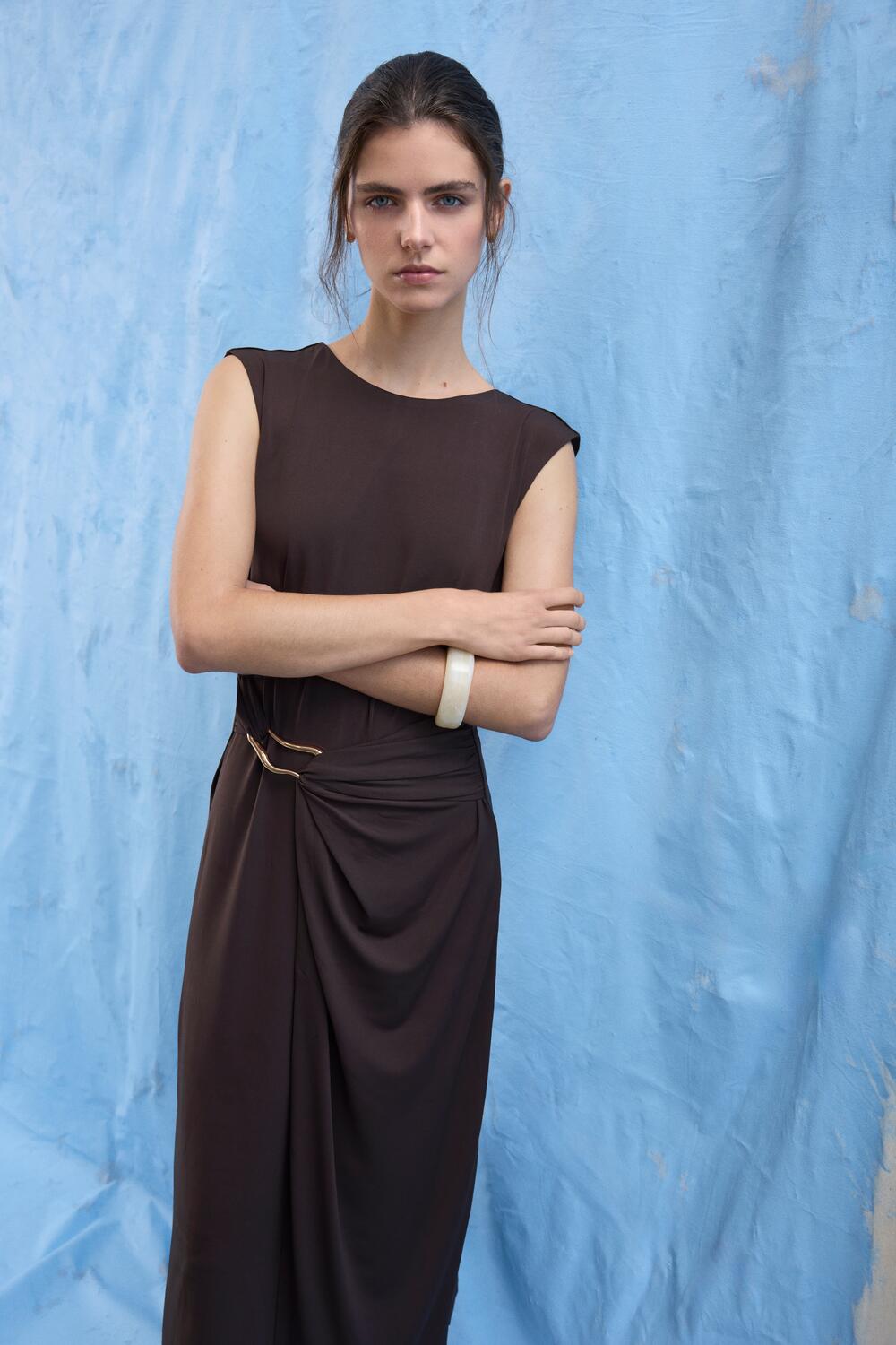 Vijustine midi kjole - Slate Black