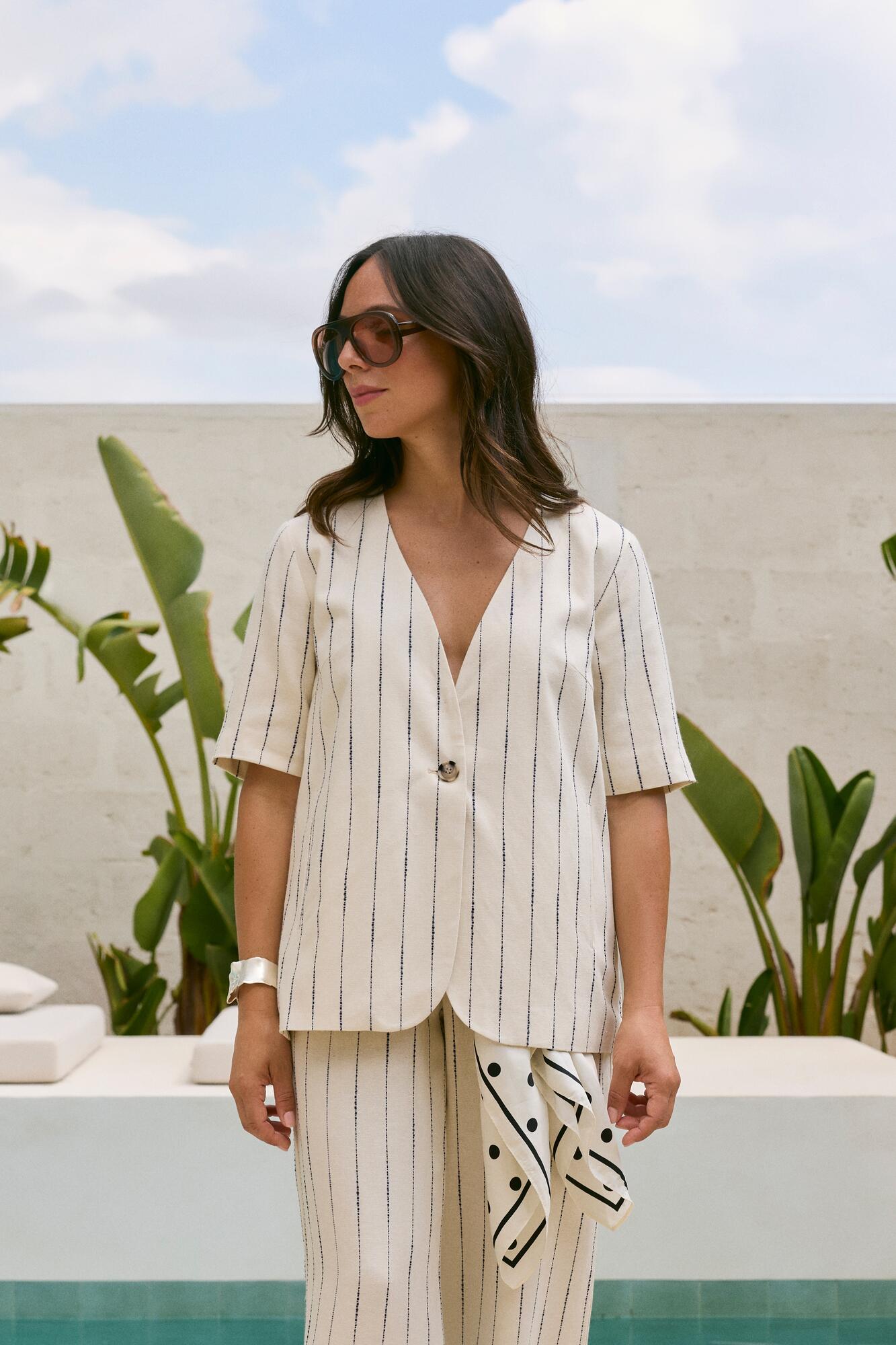 Vidancina kortærmet blazer - Birch