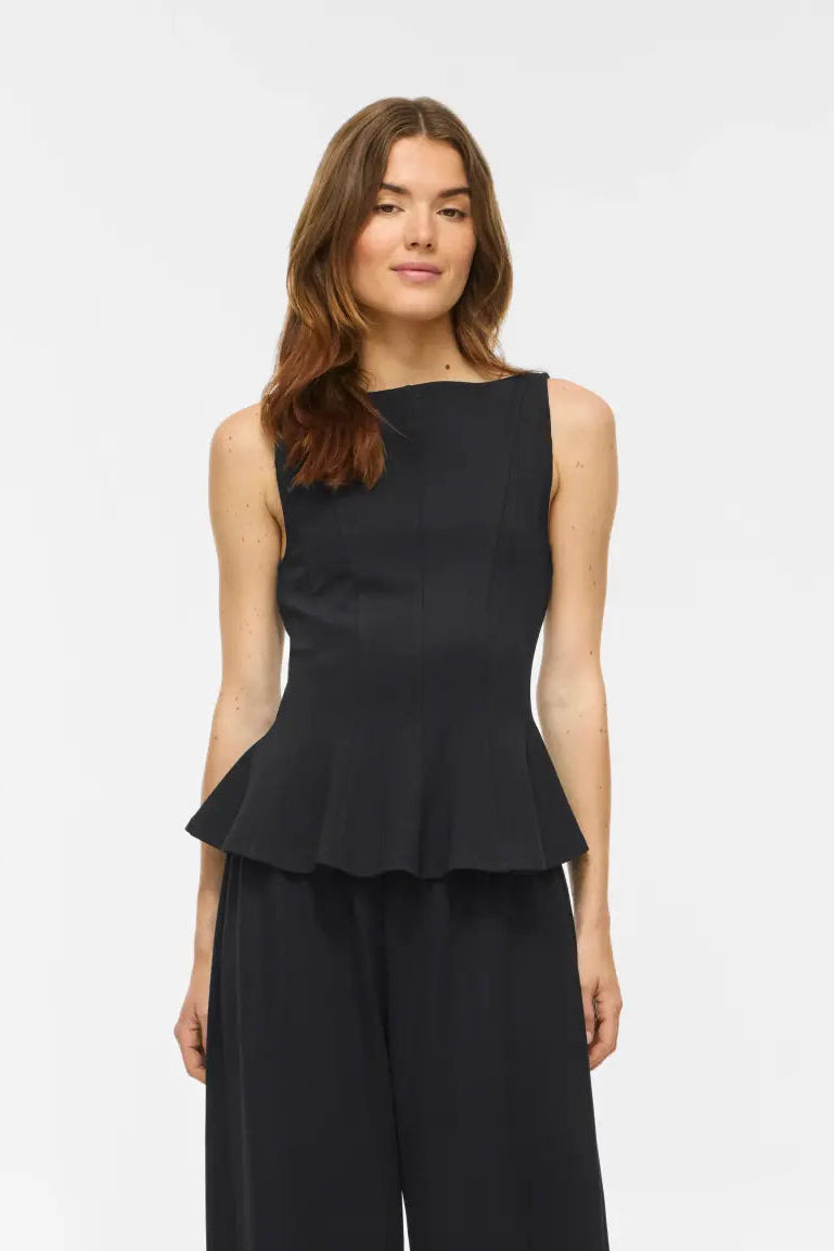 Vimastriba Boat Neck top - Black Beauty