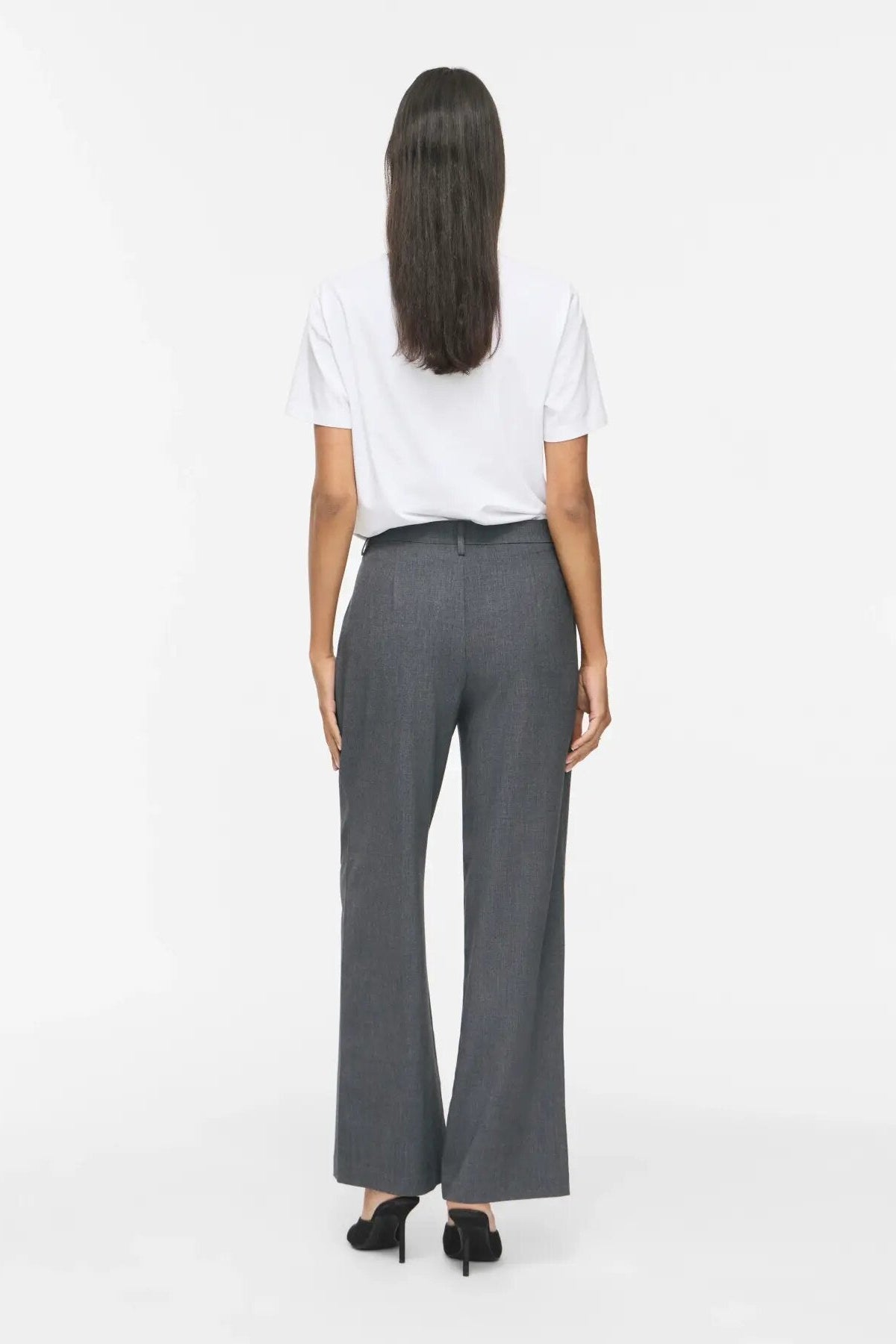 Vikari Wide habitbukser - Dark Grey Melange