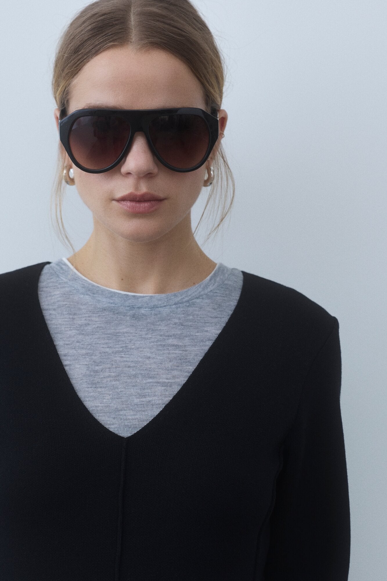 Vielianne langærmet t-shirt - Light Grey Melange