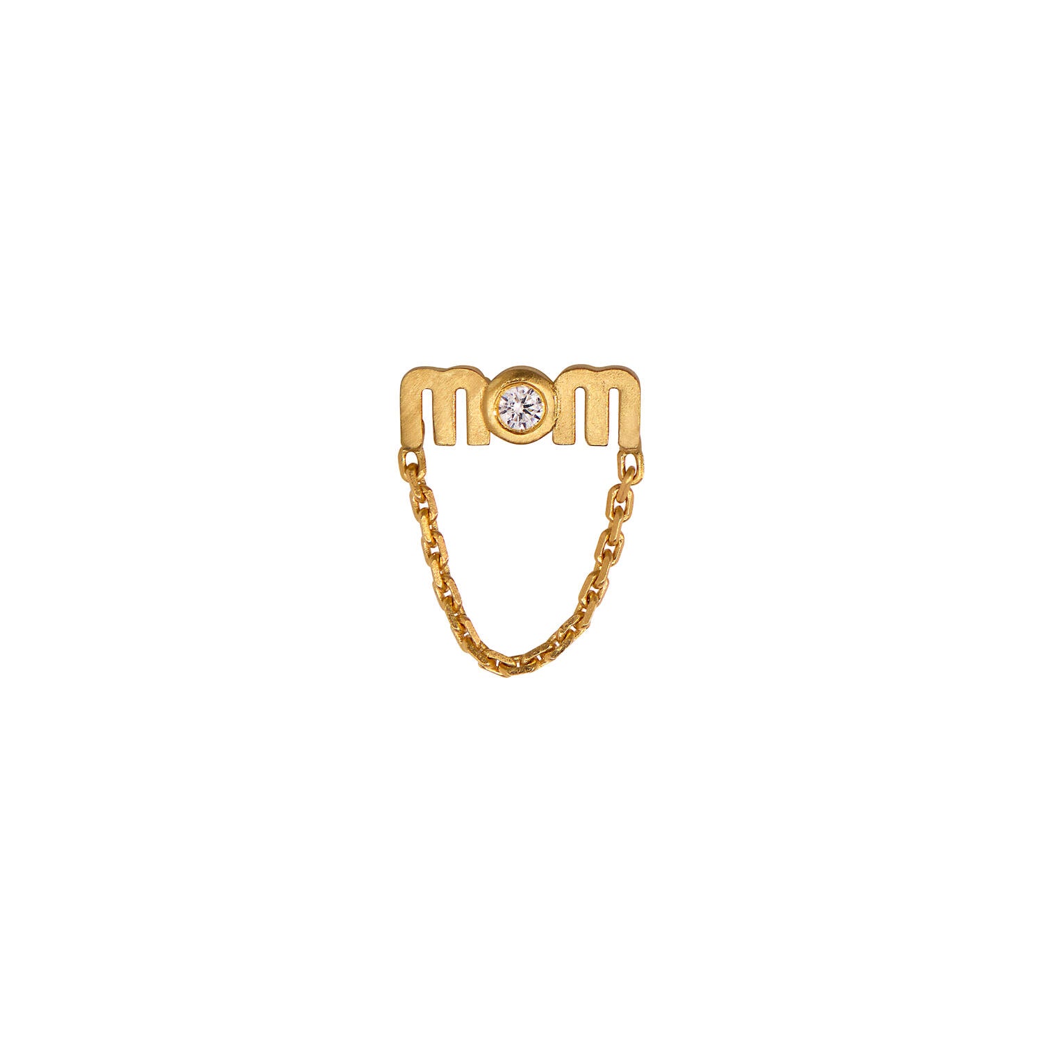Wow Mom Mini with Chain ørering - forgyldt